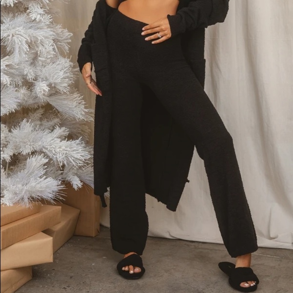Miss Lola Call Me Cozy Pants BLACK SMALL